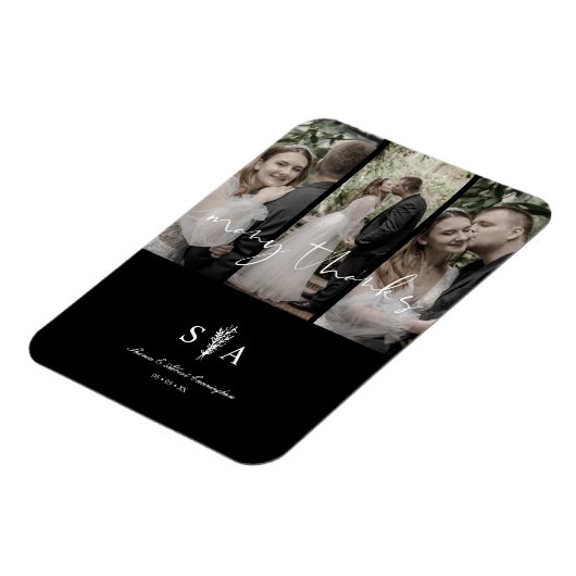 3つの結婚写真コラージュ多感謝してい引用文 マグネット (左側)