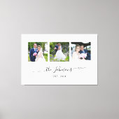 3つの結婚写真ハートスワップ署名 キャンバスプリント (正面)