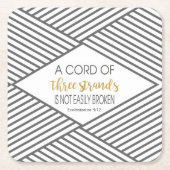 3つの繊維のコードは容易に壊れません スクエアペーパーコースター (正面)