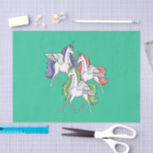 3つの美しいユニコーン 薄葉紙 (クラフト)