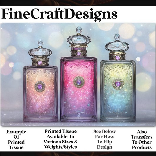 3つの美しい香りボトルAF6デコページ 薄葉紙
