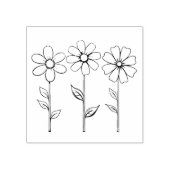 3つの花の輪郭 ラバースタンプ (インプリント)