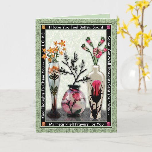 3つの花瓶 カード (黄色い花)