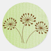 3つの茶色のタンポポの秋の花のステッカー ラウンドシール (正面)