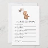 3つの茶色のバルーンがベビーカードを希望 招待状 (正面)