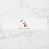 3つの茶色のバルーンでクマ – 1歳の誕生日 ペットボトルラベル (シングルラベル)