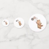 3つの茶色のバルーンを持つクマ コンフェッティ (正面)