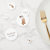 3つの茶色のバルーンを持つクマ コンフェッティ (グループ)