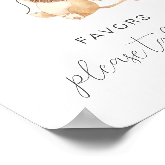 3つの茶色の風船があるライオンはサインを好む ポスター (角)