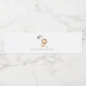 3つの茶色の風船を持つライオン ペットボトルラベル (シングルラベル)