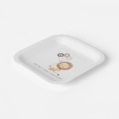 3つの茶色の風船を持つライオン ペーパープレート (傾斜あり)