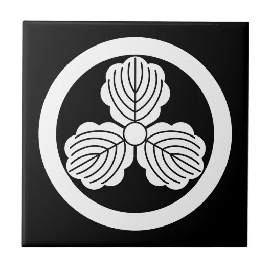 3つの葉オーク材(1) タイル (正面)