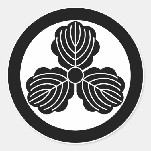 3つの葉オーク材(1) ラウンドシール (正面)