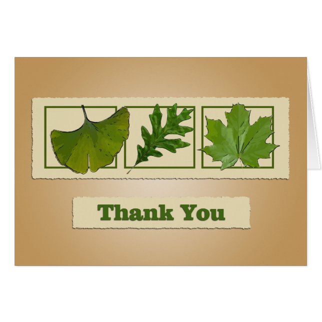 3つの葉サンキューカード (正面横)