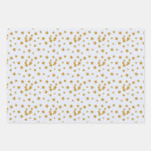 3つの表面パターンは雪ホリーベリーを星にする ラッピングペーパーシート (正面)