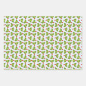 3つの表面パターンは雪ホリーベリーを星にする ラッピングペーパーシート (正面3)