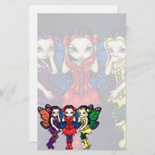 "3つの賢い妖精の国"の文房具 便箋 (正面/裏面)