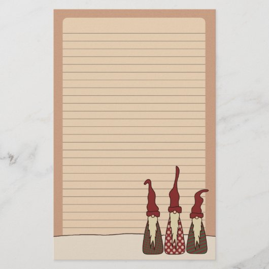 3つの賢い小妖精や小人、ひな形 便箋 (正面)