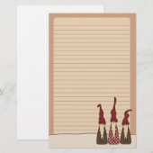 3つの賢い小妖精や小人、ひな形 便箋 (正面/裏面)