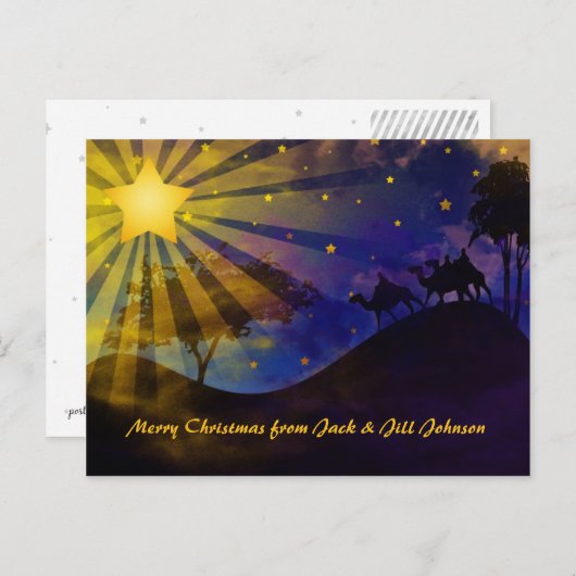 3つの賢者及びクリスマスの星の郵便はがき シーズンポストカード (正面/裏面)