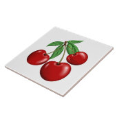 3つの赤いさくらんぼフルーツ タイル (側面)