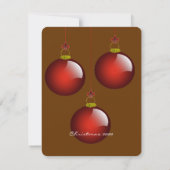 3つの赤いオーナメント 招待状 (裏面)