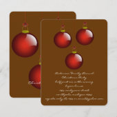 3つの赤いオーナメント 招待状 (正面/裏面)