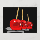 3つの赤いキャンディーアップル ポストカード (正面)
