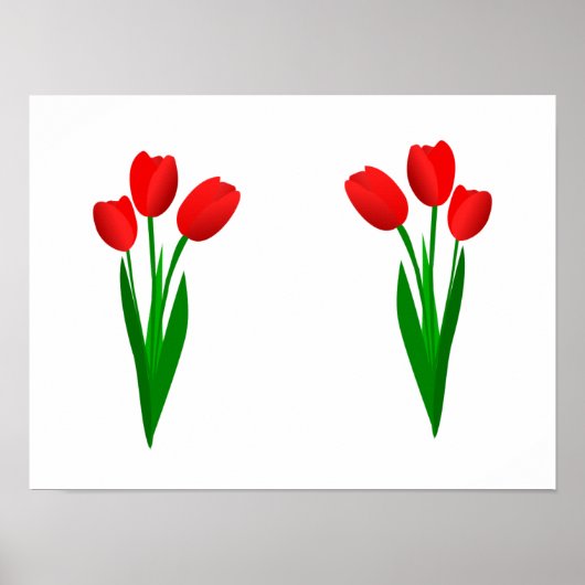 3つの赤いチューリップの幸運のセット ポスター (正面)