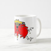 3つの赤い幽霊が吹く コーヒーマグカップ (正面右)