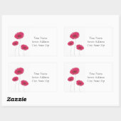 3つの赤い水色、ペンとインクジェーブ 長方形シール (シート)