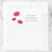 3つの赤い水色、ペンとインクジェーブ 長方形シール (バッグ)