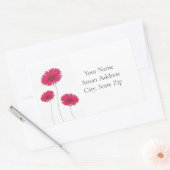 3つの赤い水色、ペンとインクジェーブ 長方形シール (封筒)