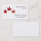 3つの赤い落下葉 名刺 (正面/裏面)