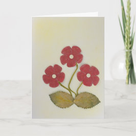 3つの赤い誕生日の花をパーソナライズ カード