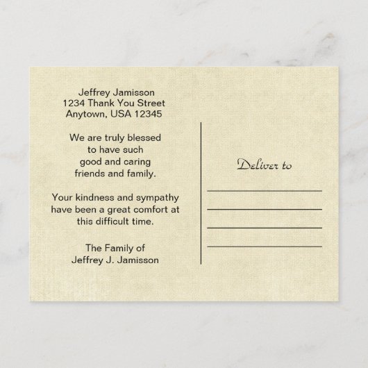 3つの赤カヌーありがとう黒文字はがき ポストカード (裏面)