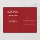 3つの赤カヌー赤い文字ありがとう ポストカード (裏面)