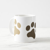 3つの足のブラウンPawprintのマグ コーヒーマグカップ (正面左)