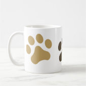 3つの足のブラウンPawprintのマグ コーヒーマグカップ (左)