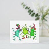 3つの踊りカエル ポストカード (スタンド正面)