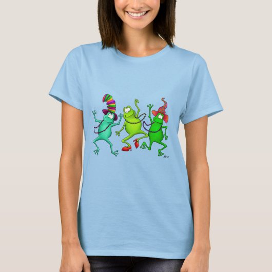 3つの踊りカエル Tシャツ (正面)