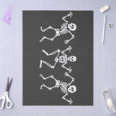 3つの踊りスケルトンブラック&ホワイトのデコページ 薄葉紙 (クラフト)