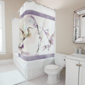 "3つの踊るクレーン"水彩画 シャワーカーテン (インサイチュ)