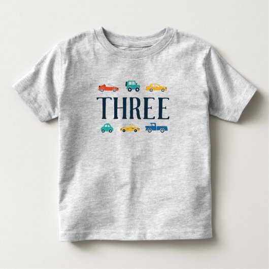 3つの輸送誕生日シャツ トドラーTシャツ (正面)