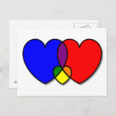 3つの連動ハート葉書 ポストカード (正面/裏面)