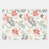 3つの違うクリスマスパターン ラッピングペーパーシート (正面)