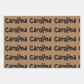 3つの違うデザインあなたの名前のフェミニン色 ラッピングペーパーシート (正面3)