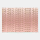 3つの違うデザインあなたの名前のフェミニン色 ラッピングペーパーシート (正面3)