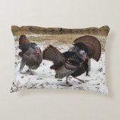 3つの野生の七面鳥の写真芸術 アクセントクッション (裏面)