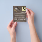 3つの鍵とロゴ、ロックスミス広告ズ・フライヤー チラシ (手)